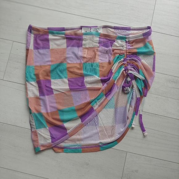 Cotton On BODY NEW Mesh Gathered Beach Mini Skirt - Picture 7 of 9